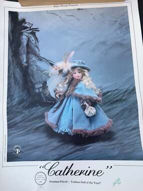 Robin Woods Porcelain Doll Promotional Posters Catherine and Larissa Signed